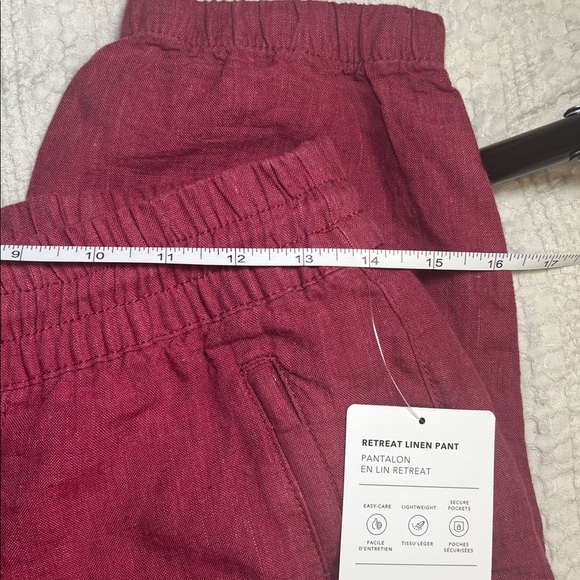 Athleta 100% linen Pink joggers size 6 - Picture 6 of 12